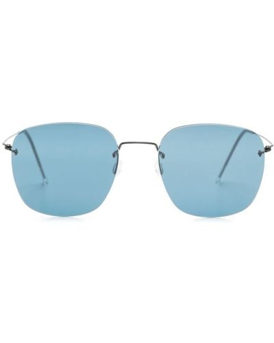 Lindberg 8106 Sonnenbrille mit eckigem Gestell - Blau