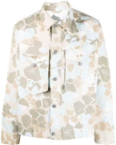 Objects IV Life Giacca denim con stampa camouflage - Neutro