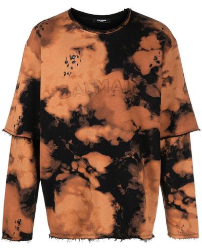 Balmain Burnt-print Layered T-shirt - Multicolour