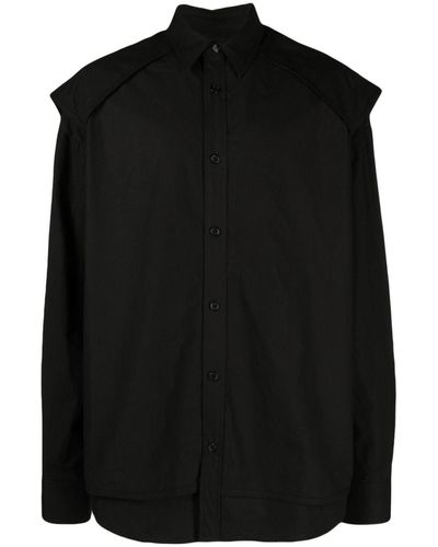 Juun.J Layered Cotton Shirt - Black