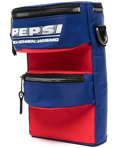 Feng Chen Wang Pepsi Logo Paneled Shoulder Bag - Blue