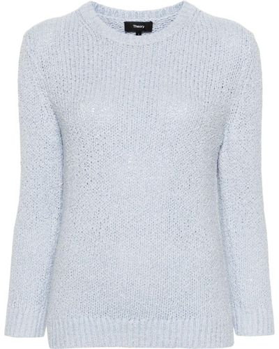 Theory Grob gestrickter Shrunken Pullover - Blau