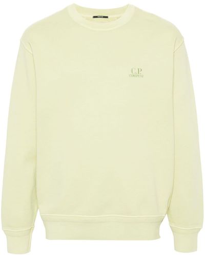 C.P. Company Embroidered-logo Cotton Sweatshirt - Yellow