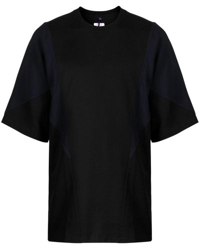 OAMC T-shirt en coton à empiècements - Noir