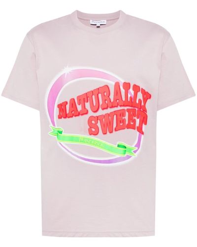 JW Anderson Slogan-print Cotton T-shirt - Pink