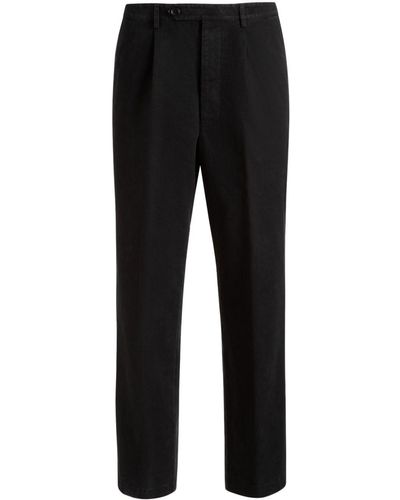 Bally Pleated Cotton Chino Trousers - Black