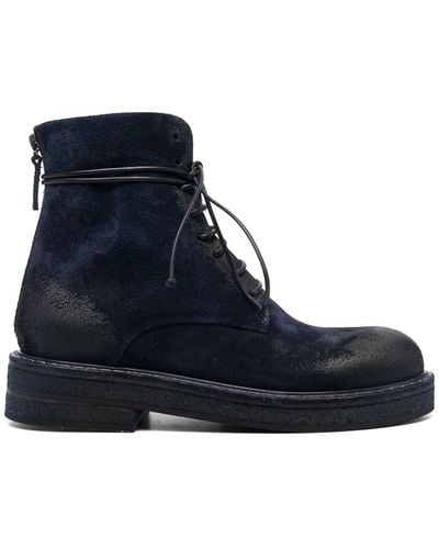 Marsèll Lace-up Suede Boots - Blue