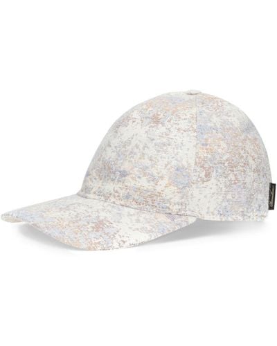 Borsalino Hiker Marble-pattern Baseball Cap - White