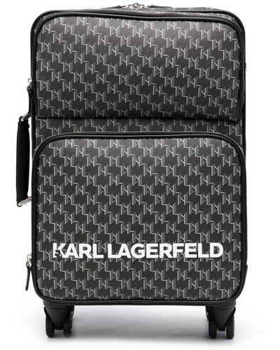 Karl Lagerfeld Hose mit durchgehendem Logo-Print - Grau