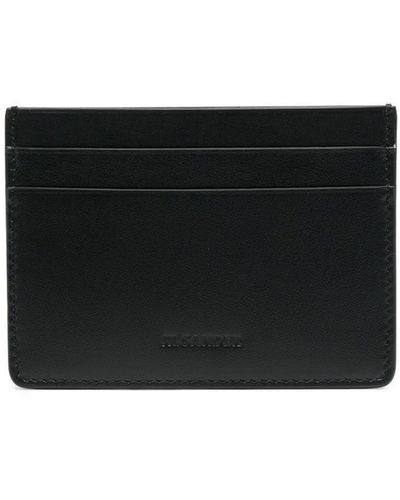 Jil Sander Tarjetero con logo en relieve - Negro