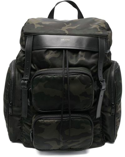 Saint Laurent Hunt Camouflage-print Backpack - Black