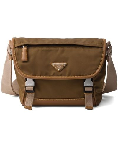 Prada Re-nylon Triangle-logo Shoulder Bag - Brown