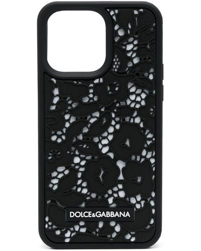 Dolce & Gabbana Floral Logo-patch Iphone Pro Max Case - Black