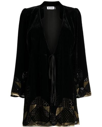 RIXO London Iris Velvet Short Dress - Black