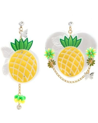 Amir Slama Pineapple Drop Earrings - Yellow
