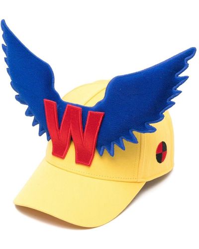 Walter Van Beirendonck Wings-appliqué Cap - Blue
