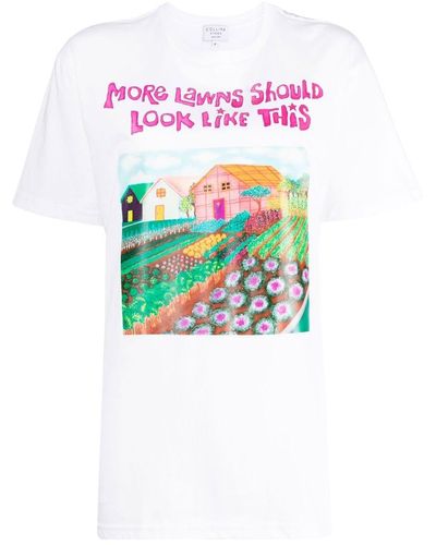 Collina Strada T-shirt More Lawns Must Look - Blanc