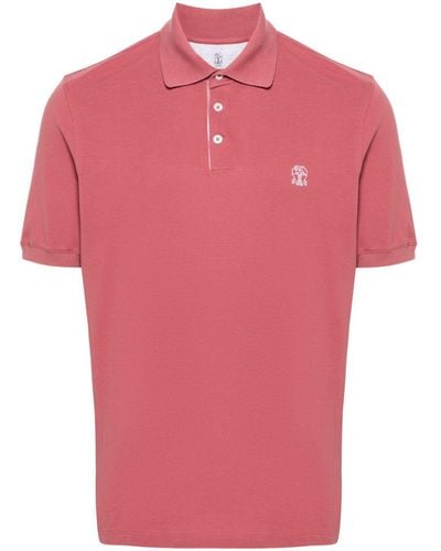 Brunello Cucinelli Poloshirt mit Logo-Print - Pink