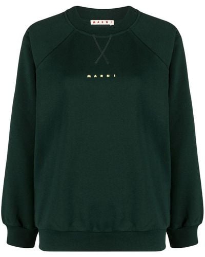 Marni Logo-print Cotton Sweatshirt - Green
