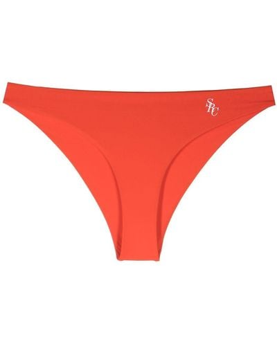 Sporty & Rich Bragas de bikini con logo estampado - Rojo