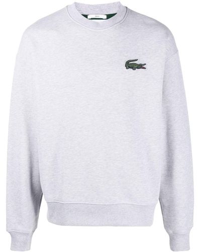 Lacoste Organisch Katoenen Sweatshirt Met Macro -logo - Grijs