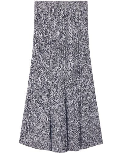 Stella McCartney Mouline Mélange Ribbed-knit Skirt - Gray