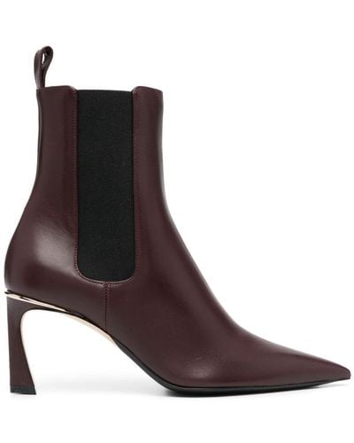 Victoria Beckham 90mm Pointed-toe Leather Boots - Brown