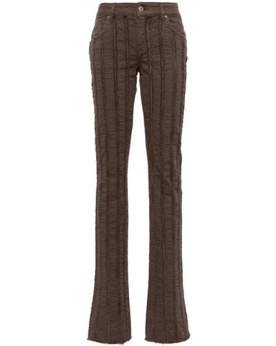 Blumarine Striped Straight-leg Trousers - ブラウン