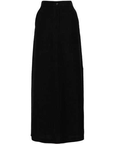 Antonelli High-waist Twill Maxi Skirt - Black