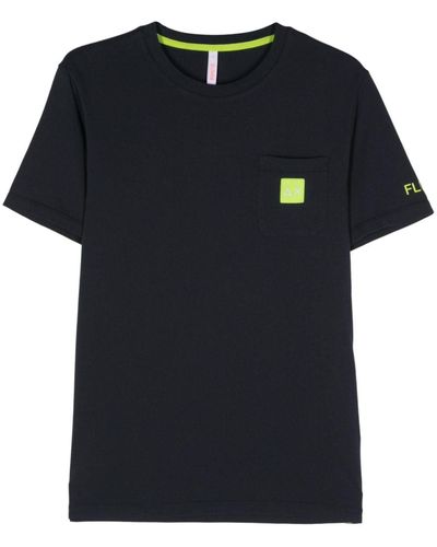 Sun 68 T-Shirt mit Logo-Patch - Schwarz