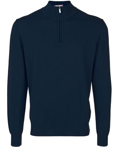 Canali Zip-neck sweater - Blau