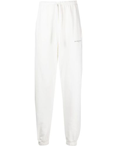 ih nom uh nit Pantalon de jogging en coton à logo imprimé - Blanc
