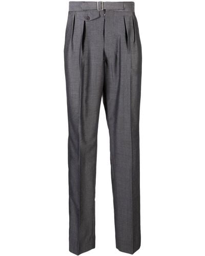 Maison Margiela Belted Tapered Trousers - Grey