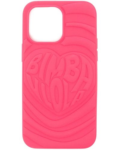 Bimba Y Lola Logo-embossed Iphone 14 Pro Max Case - Pink