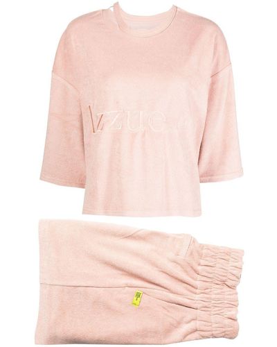 Izzue Embroidered-logo Tracksuit Set - Pink
