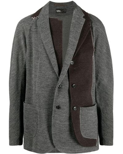 Kolor Patchwork-design Wool Blazer - Black