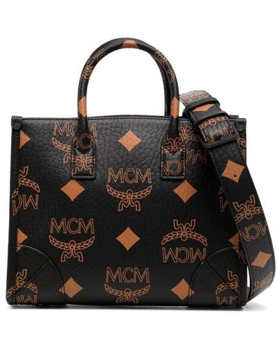 MCM Munchen Shopper Met Monogramprint - Zwart