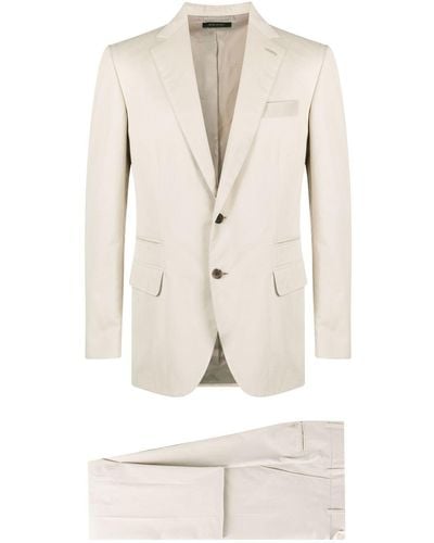 Brioni Single-breasted Cotton-cashmere Suit - Natural
