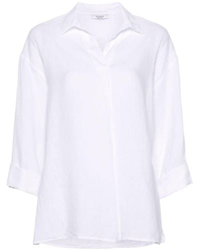 Peserico Button-up Linen Shirt - White
