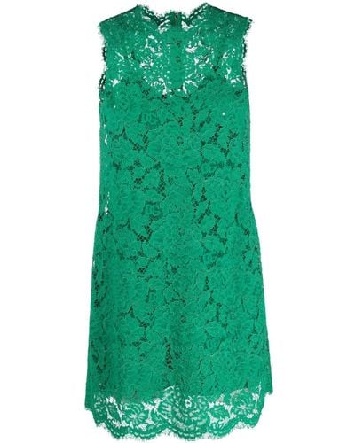 Dolce & Gabbana Robe courte à design sans manches - Vert