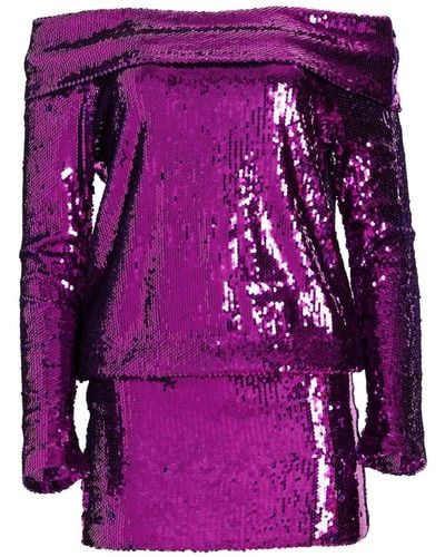 retroféte Wyn Sequin-embellished Minidress - Purple