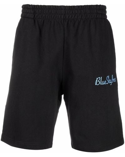 BLUE SKY INN Washed-print Elasticated Shorts - Black