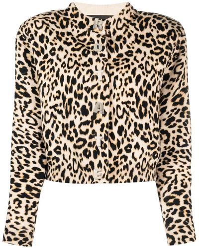 ROTATE BIRGER CHRISTENSEN Leopard-print Button-up Cardigan - Brown