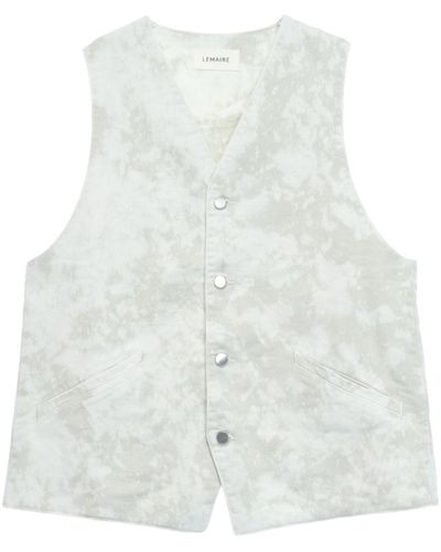 Lemaire Garment-dyed Cotton Gilet - White