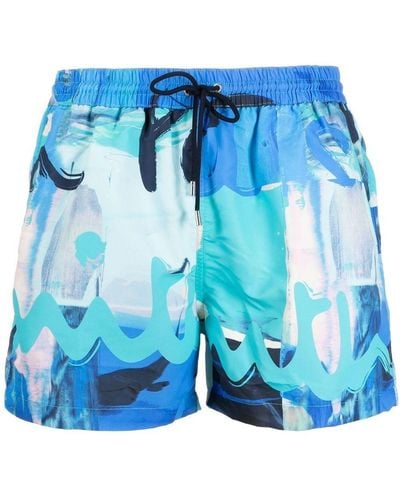 Paul Smith Logo-print Swim Shorts - Blue