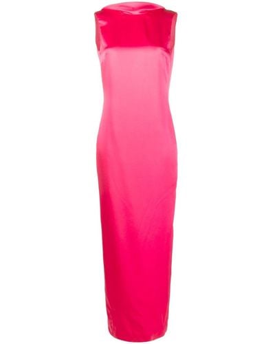 Versace Abendkleid mit Wasserfallausschnitt - Pink