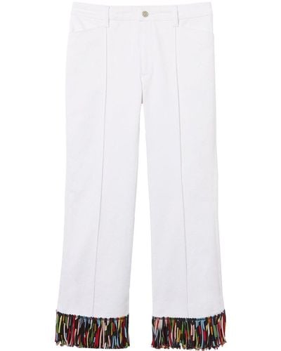 Emilio Pucci Fringe-detailing Cropped Trousers - White