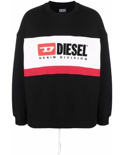 DIESEL Logo-print Crew Neck Sweatshirt - Black