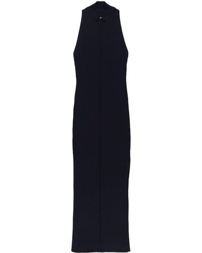 Courreges Cut-out Ribbed Midi Dress - Blue