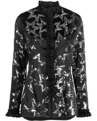 Rabanne Sequin-embellished Star Shirt - Black